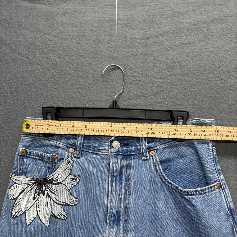 Levi's X FARM Rio High Rise Loose Jeans Women's 30x29 Blue Floral Tropical - Picture 5 of 13
